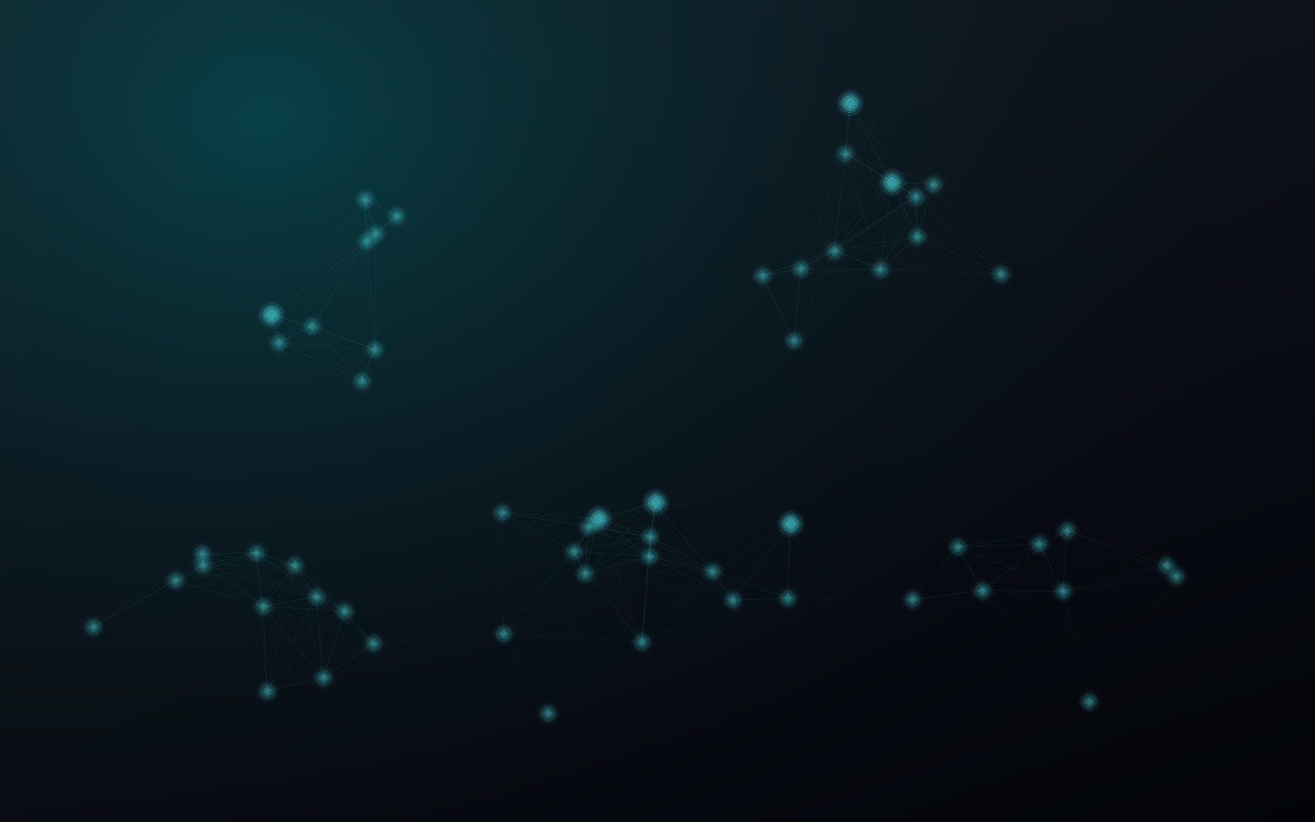 Clusters of connected points on a dark field, suggesting positions in an embedding space.